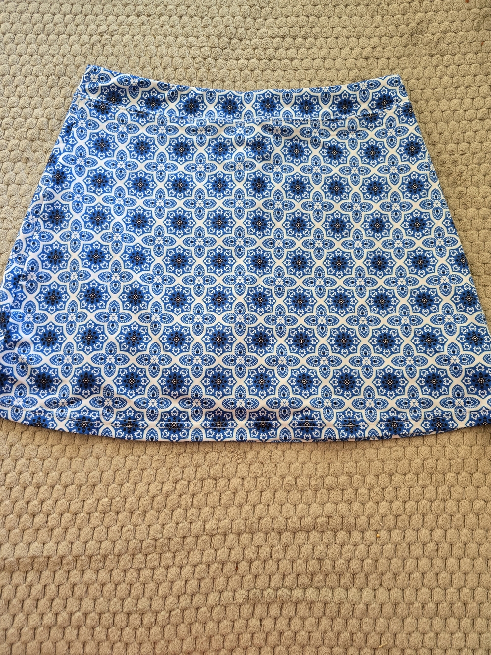 Ekouaer Blue Geometric A-Line Women's Skort - Large